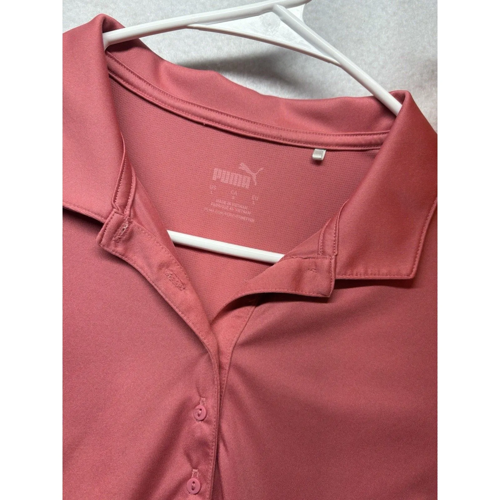 Puma Set Of 2 Polo Ladies Short Sleeve Golf Shirt Orange Pink Fitted Women Sz L - Image 3