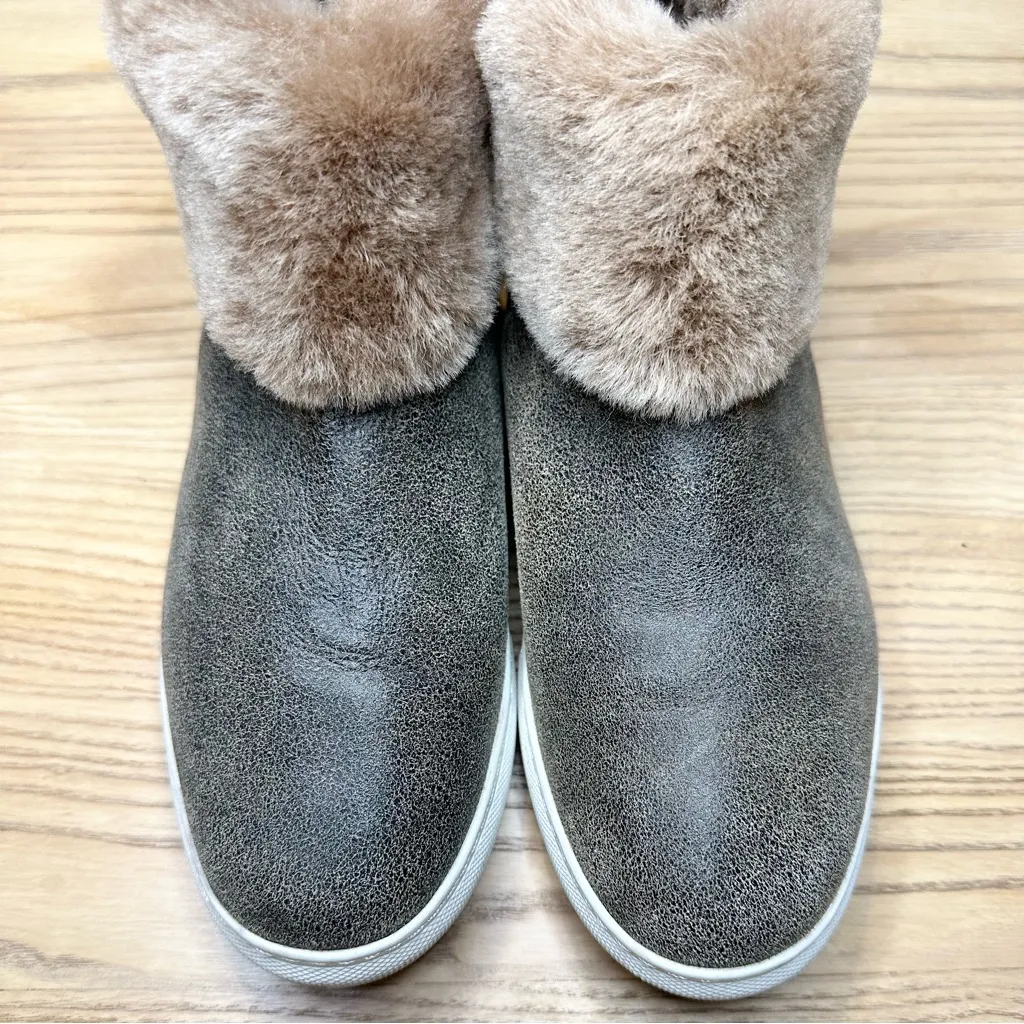 Trask Lexi Shearling Fur Lined Leather Ankle Sneaker Booties Brown Size 7 - Image 4