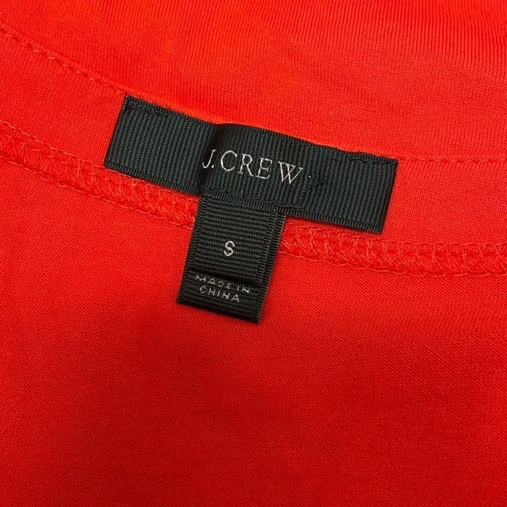 J. CREW Women’s Sz Small Red Eyelet Embroidered Top V Neck Blouse - Image 6