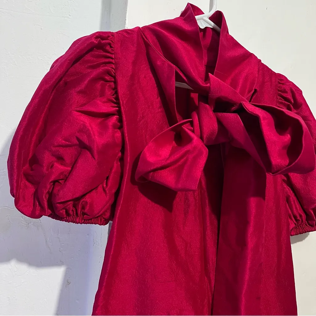 Elegant Red Dress with Bow Azeeza silk dress : Box OW6 Size XS - Image 2