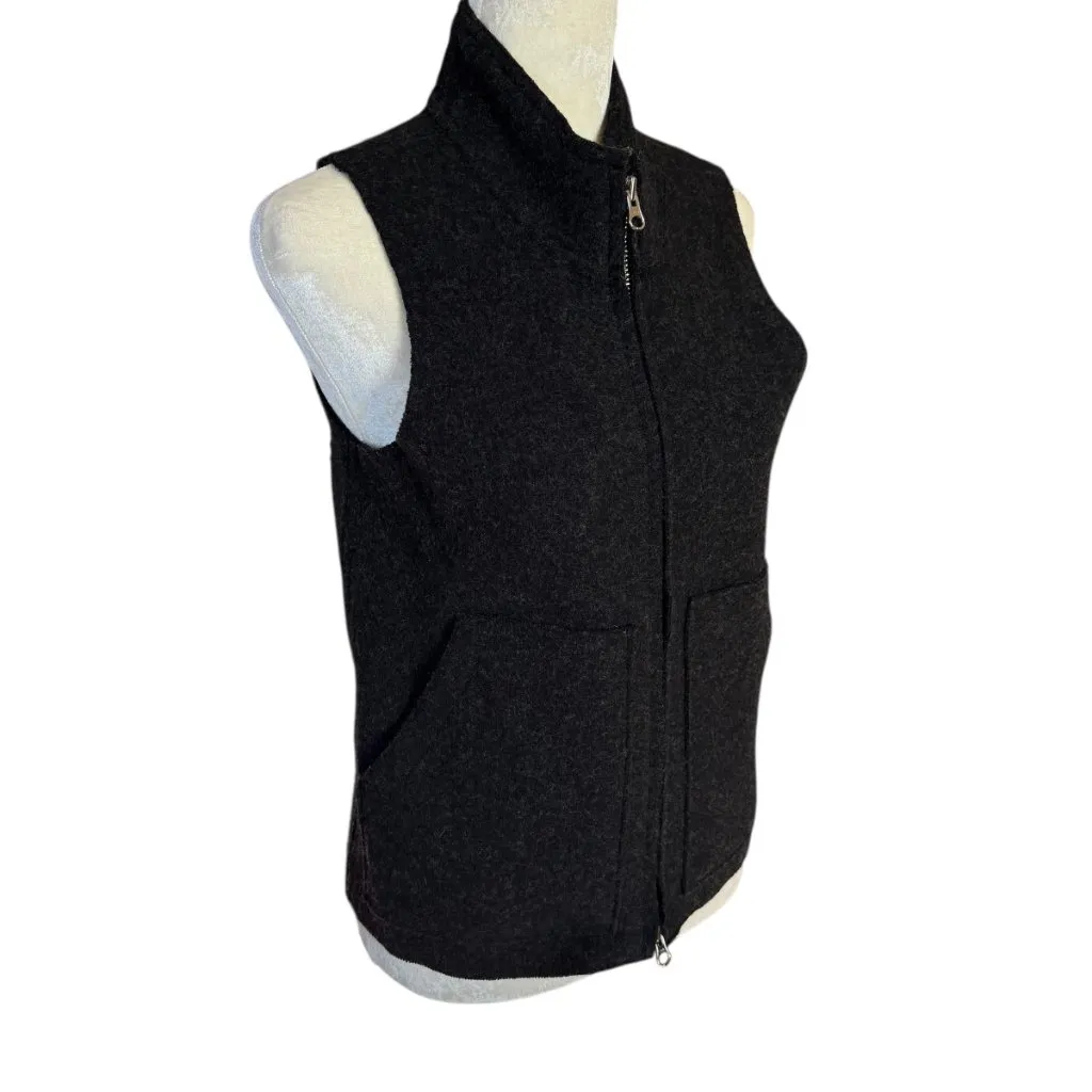 J. Crew black sleeveless mock neck zip up wool sweater vest with pockets size XS - Image 2