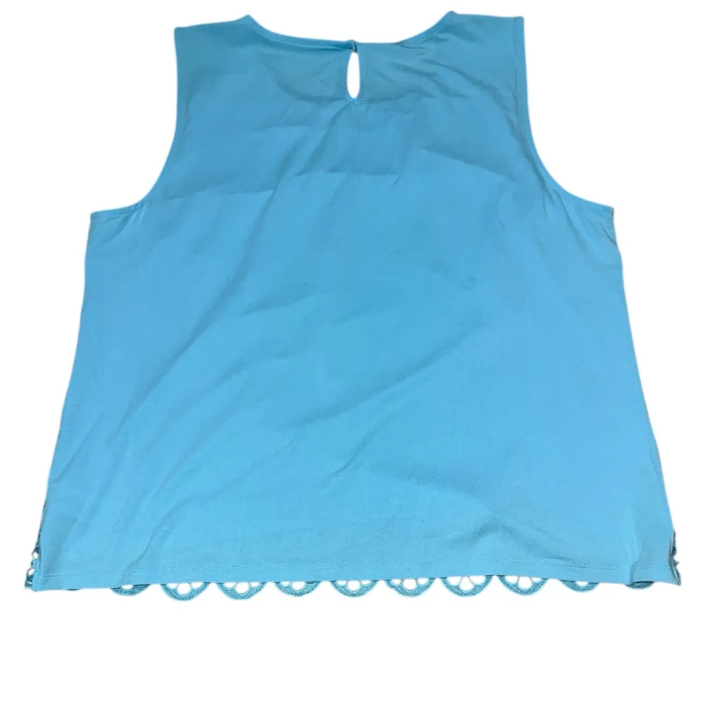 NWOT Talbot’s Blue Lace Front Sleeveless Shell Size XL - Image 4
