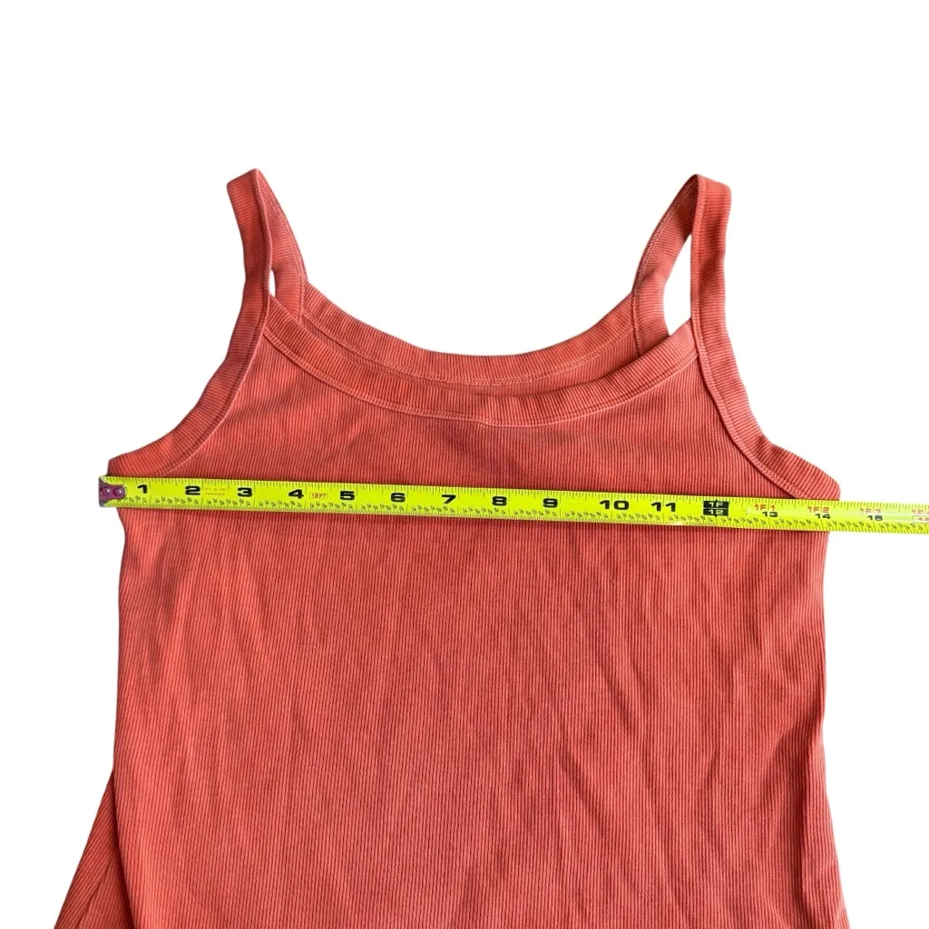 Old Navy Women’s Size S Fitted Ribbed Tank Top Sunset Orange Cami Layering Basic - Image 7