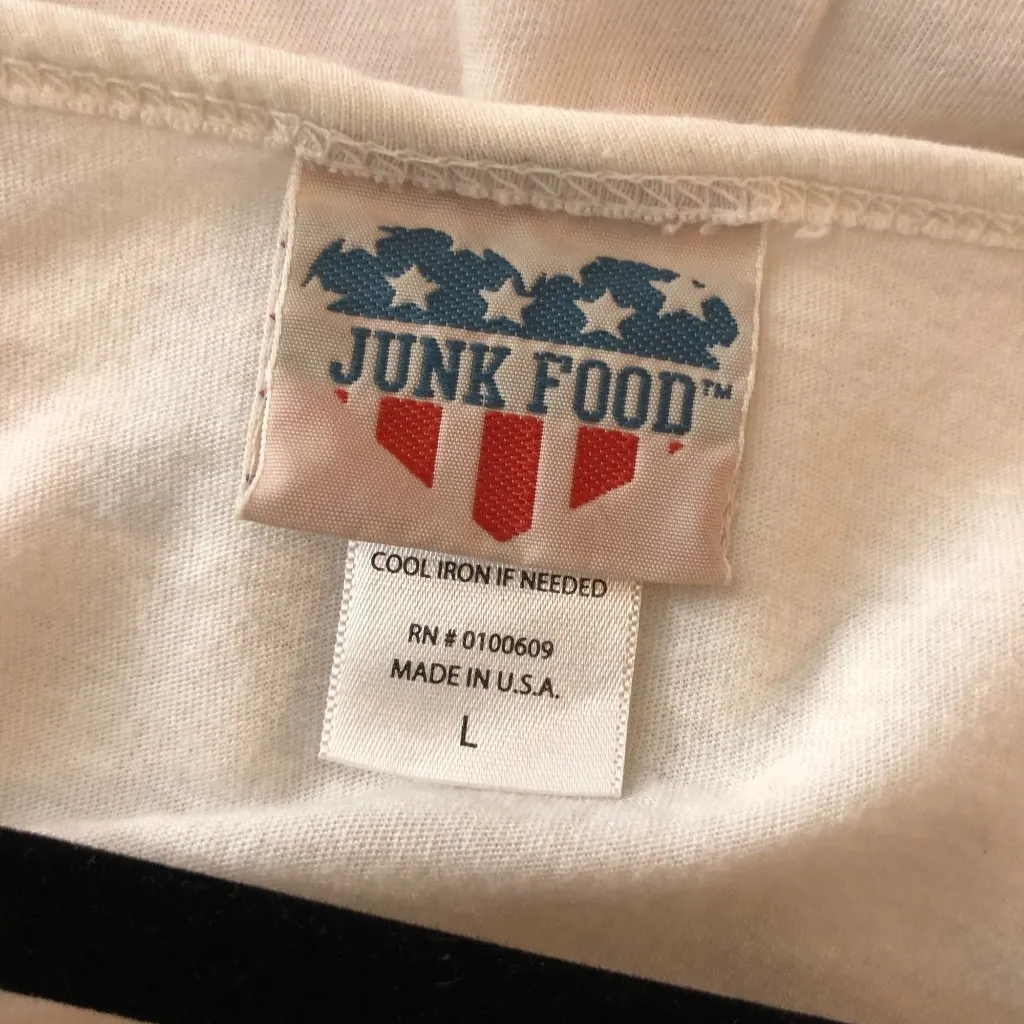 Junk Food Floral Skull Graphic Loose Fit White T - Image 3