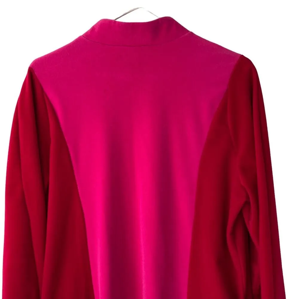 Vintage 70s Van Raalte At Home Wear Robe Duster Hostess Pink Red 16 Housecoat - Image 7