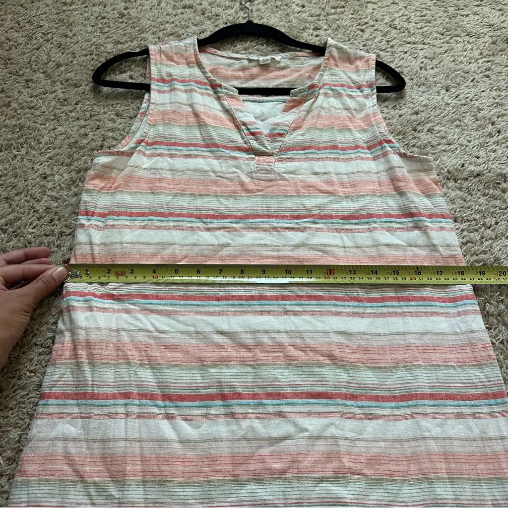 Beach Lunch Lounge Tunic Dress Sz Small Striped Linen Blend Summer Beach Coastal - Image 6