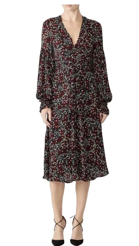 Nicholas silk midi floral dress size 2 - Image 6