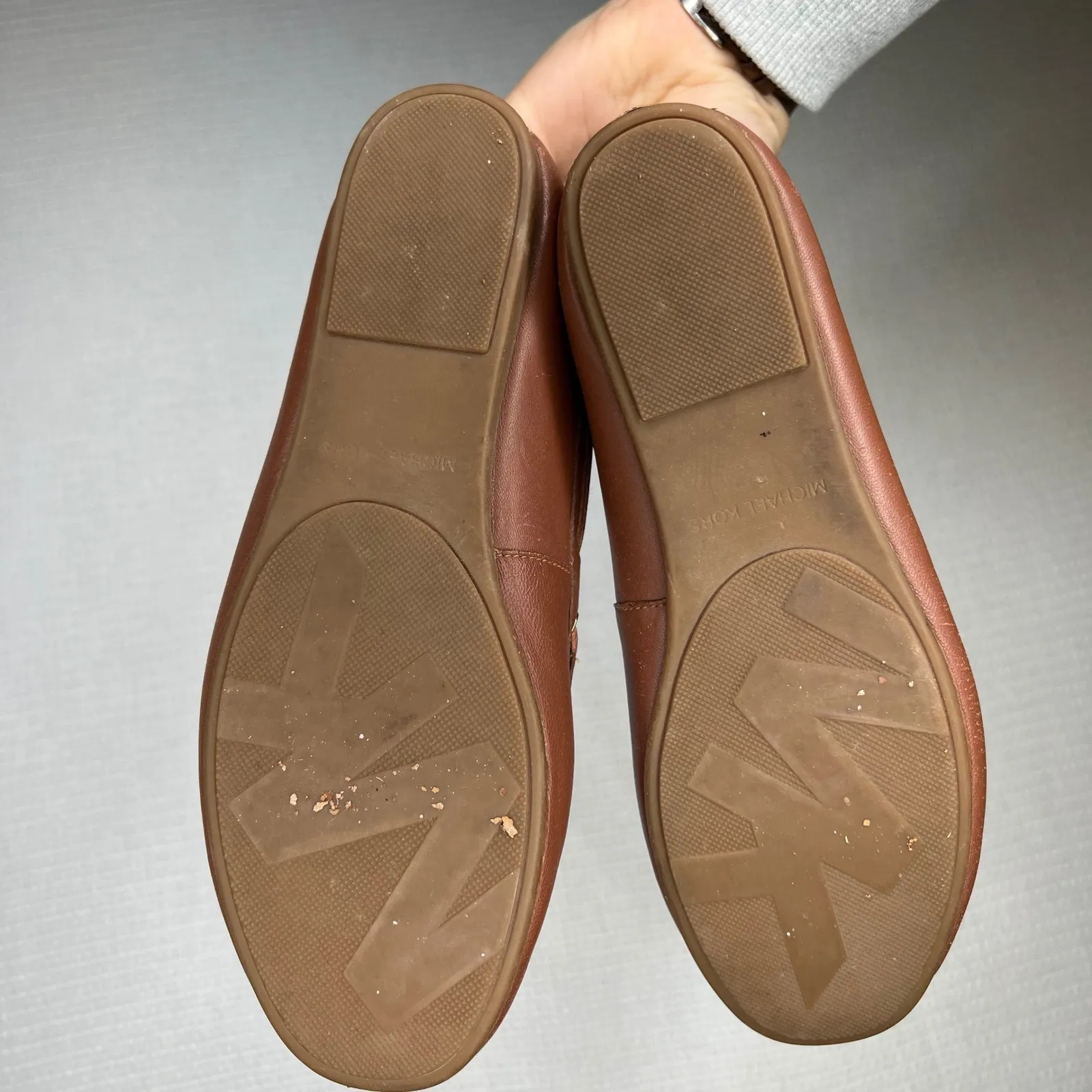 Michael Kors Women Brown Leather Bow Detail Driving Moccasin Flats Shoes 8.5M - Image 4