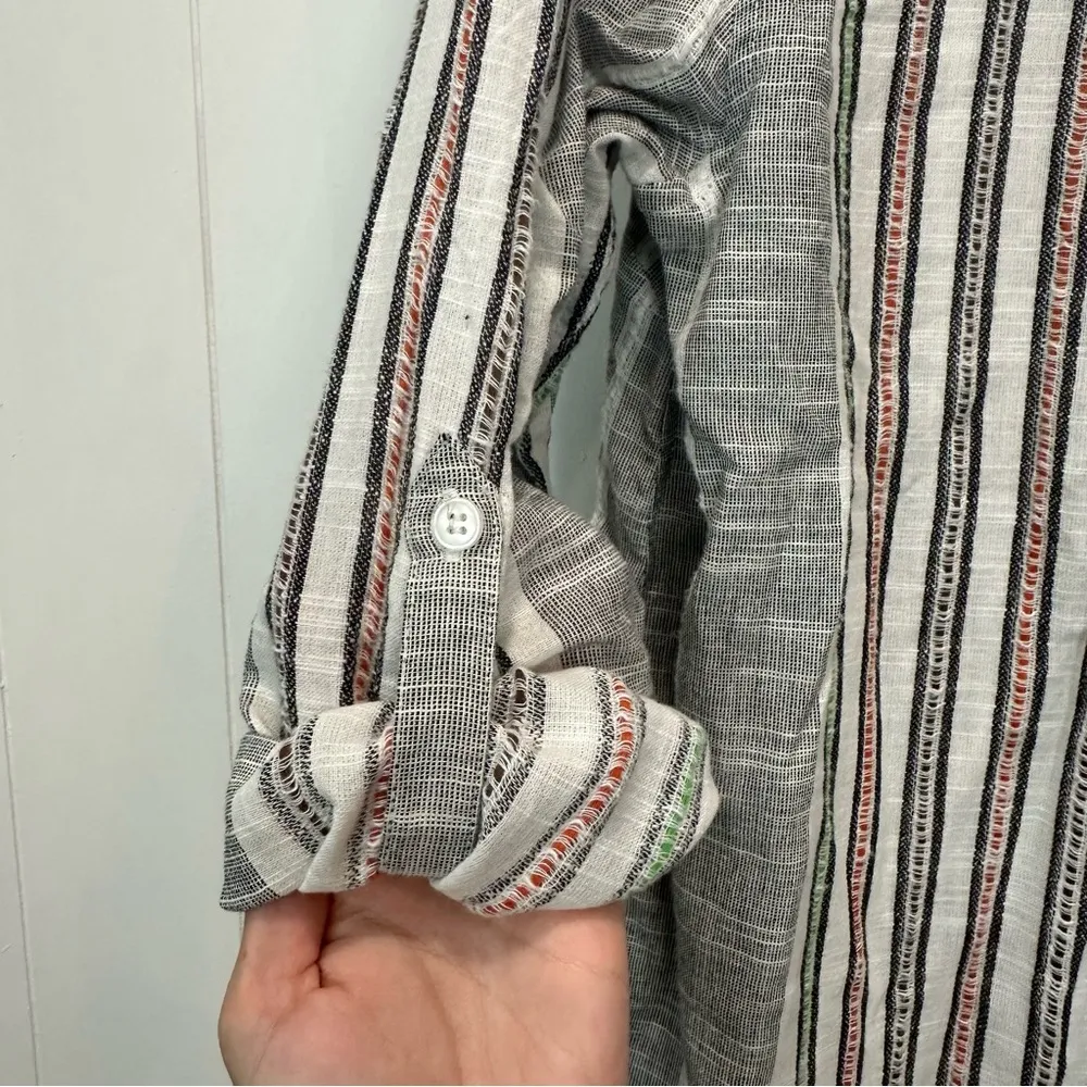 Soft Surroundings Brookhaven Aruba Floral Embroidered Longline Cotton Tunic - Image 9