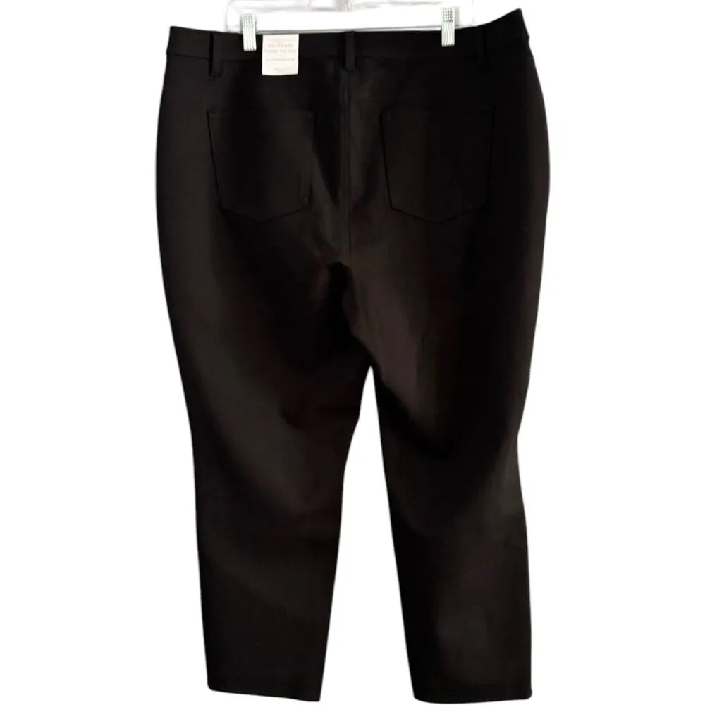 NWT Talbots Soho 5 Pocket Straight Leg Black Ponte Knit Slimming Pants Size 22WP - Image 2