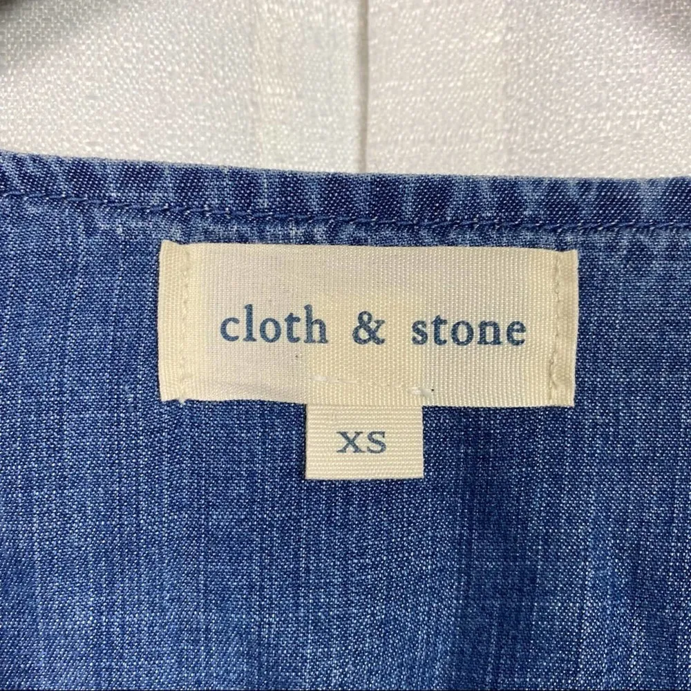 Anthropologie Cloth&Stone Chambray 3/4 Sleeve Jumpsuit Sz.XS - Image 9