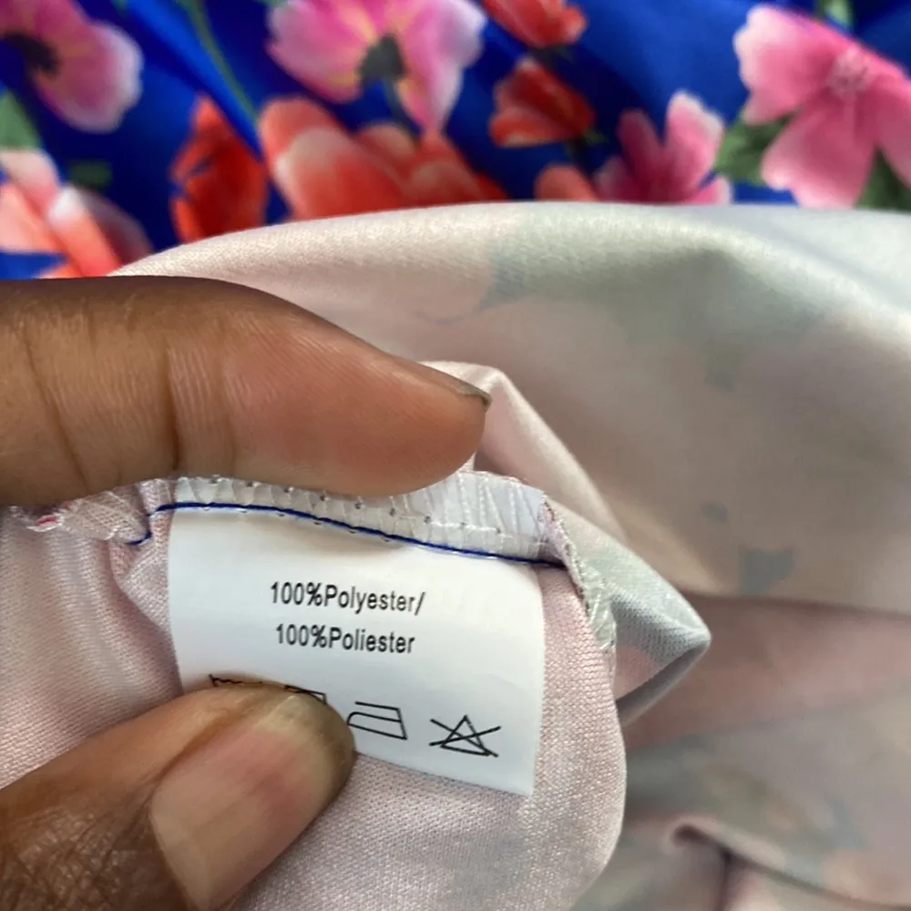 NWT Aviier Blue Floral Print Sleepwear Duster Dress SIZE L Size L - Image 6