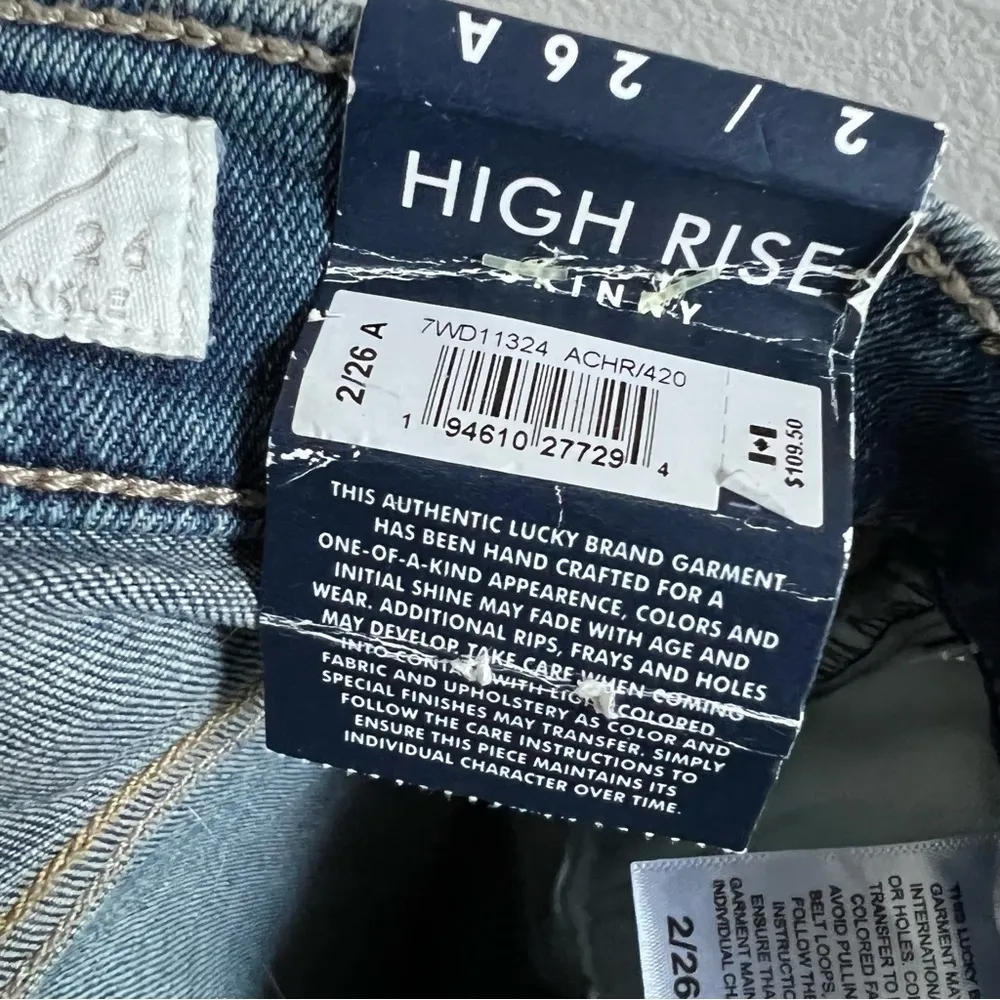 NWT Lucky Brand High Rise Skinny Bridgette Jeans Distressed Exposed Button Fly 2 - Image 10