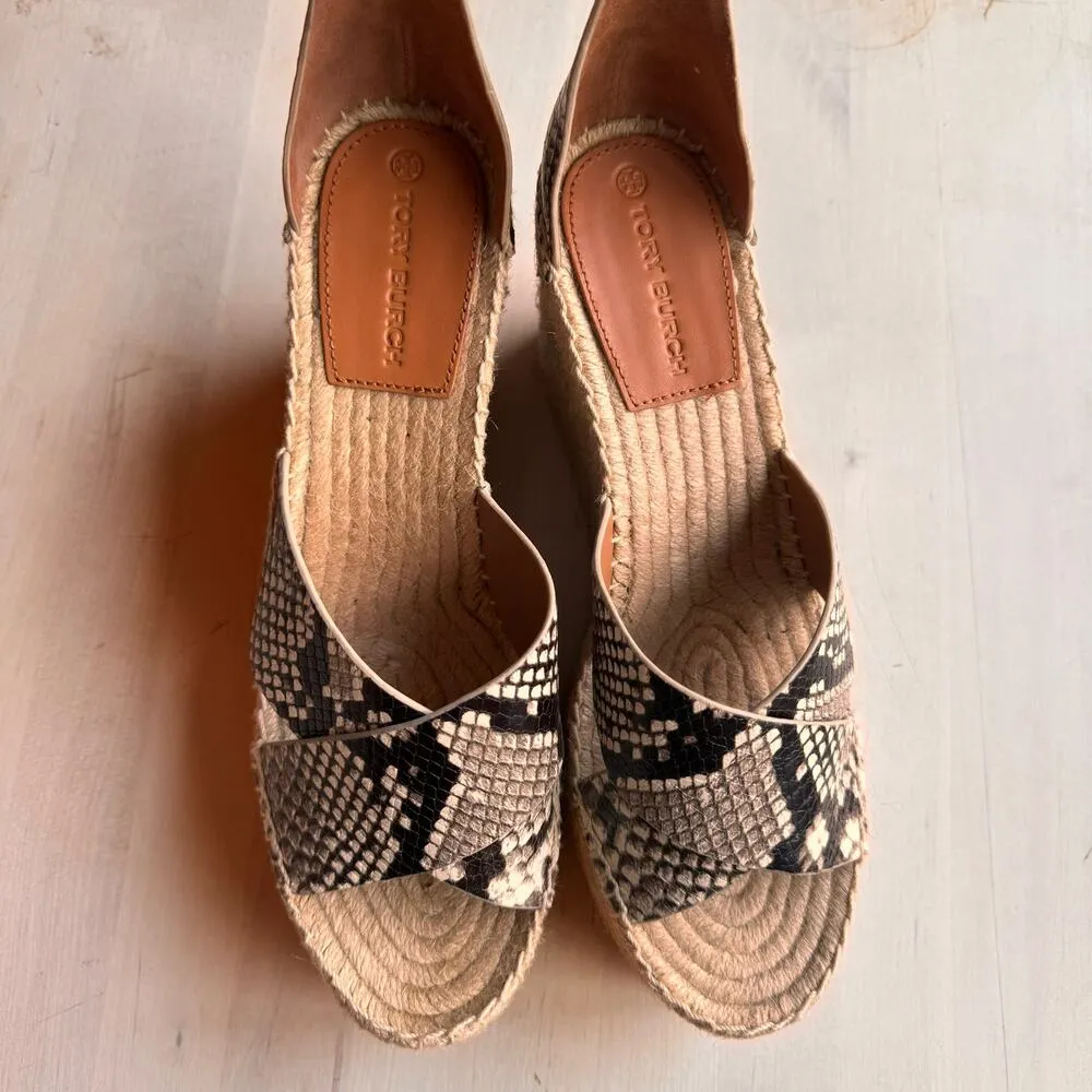 TORY BURCH snake Leather espadrilles Size 9 - Image 6