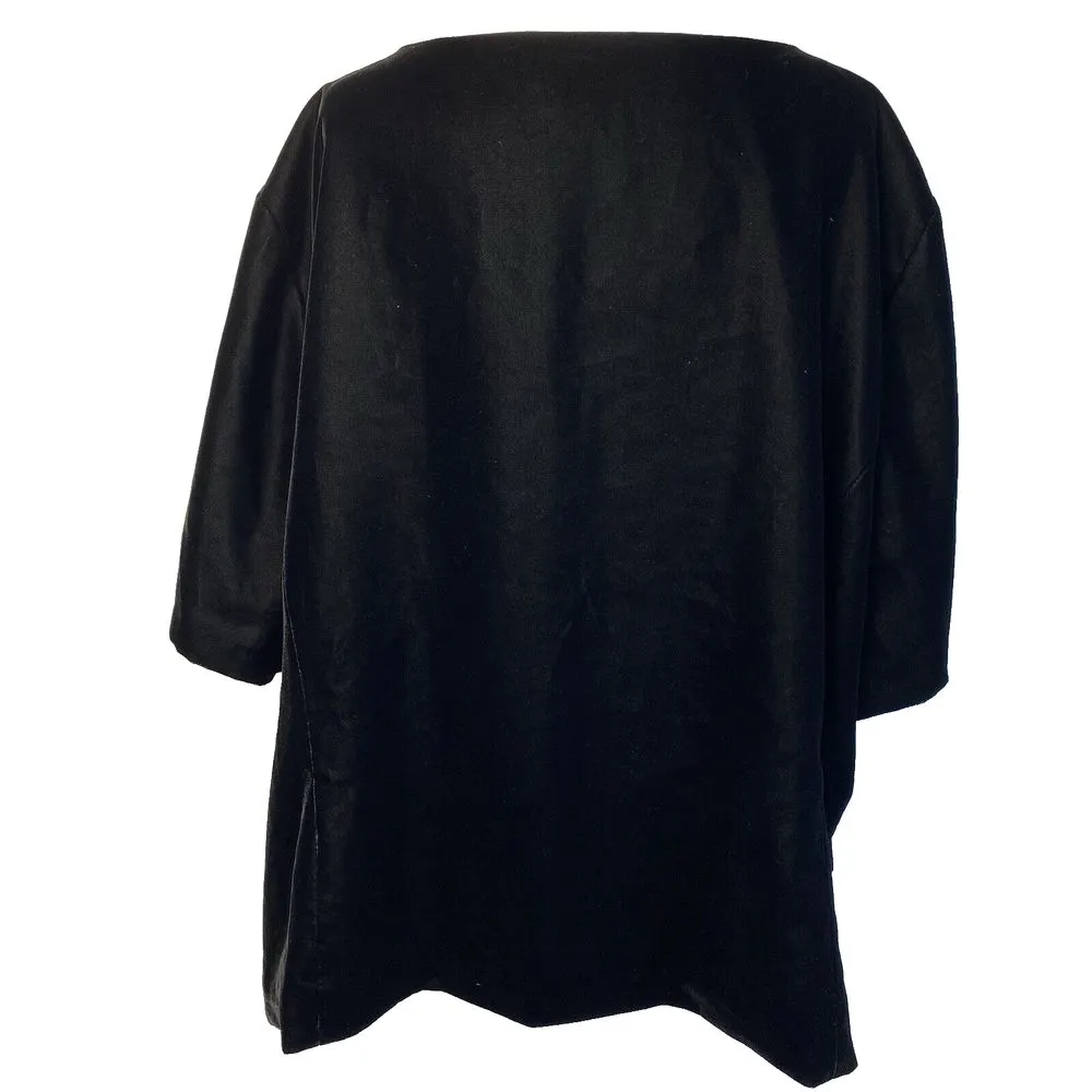 Talbots Crushed Velvet‎ Top Black Stretch Size 24W Elegant Classy Holiday Party - Image 3