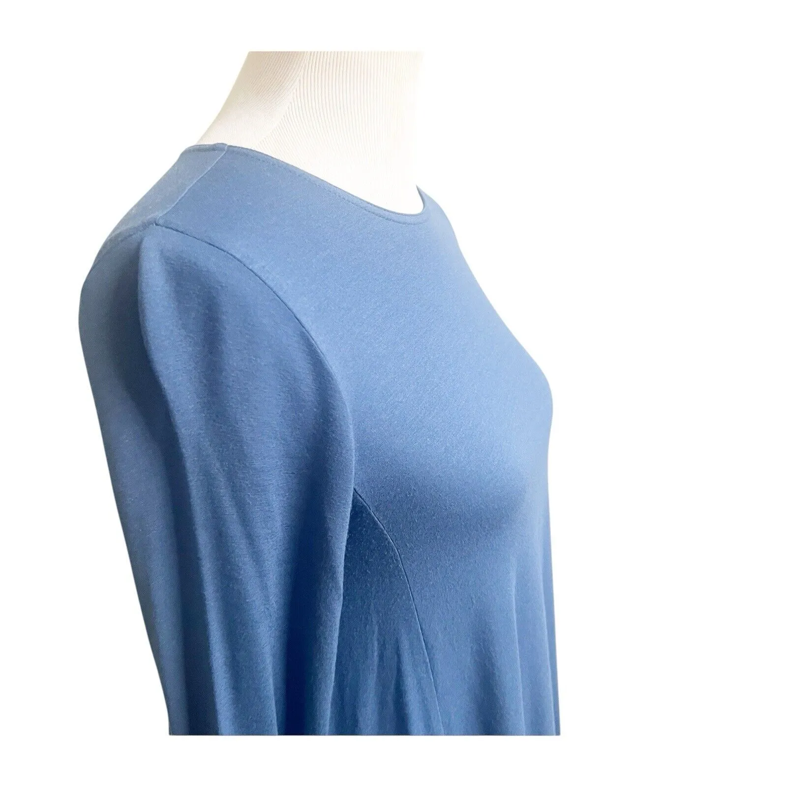 Women’s Eileen Fisher Viscose Jersey Ballet Neck Tunic Blue Bird,SZ PP/PTP XS - Image 10