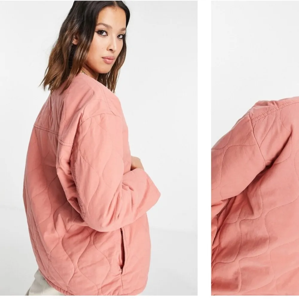 NWT TOPSHOP washed quilted ovoid jacket in pink - Image 3