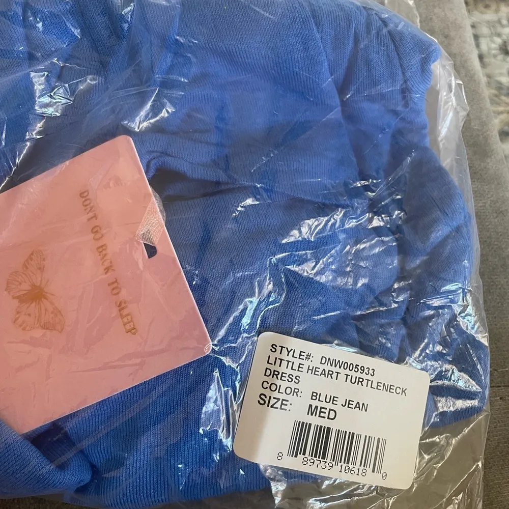 Dolls Kill Daydream Nation  Little Heart Turtleneck Dress In Blue Jean - Image 5