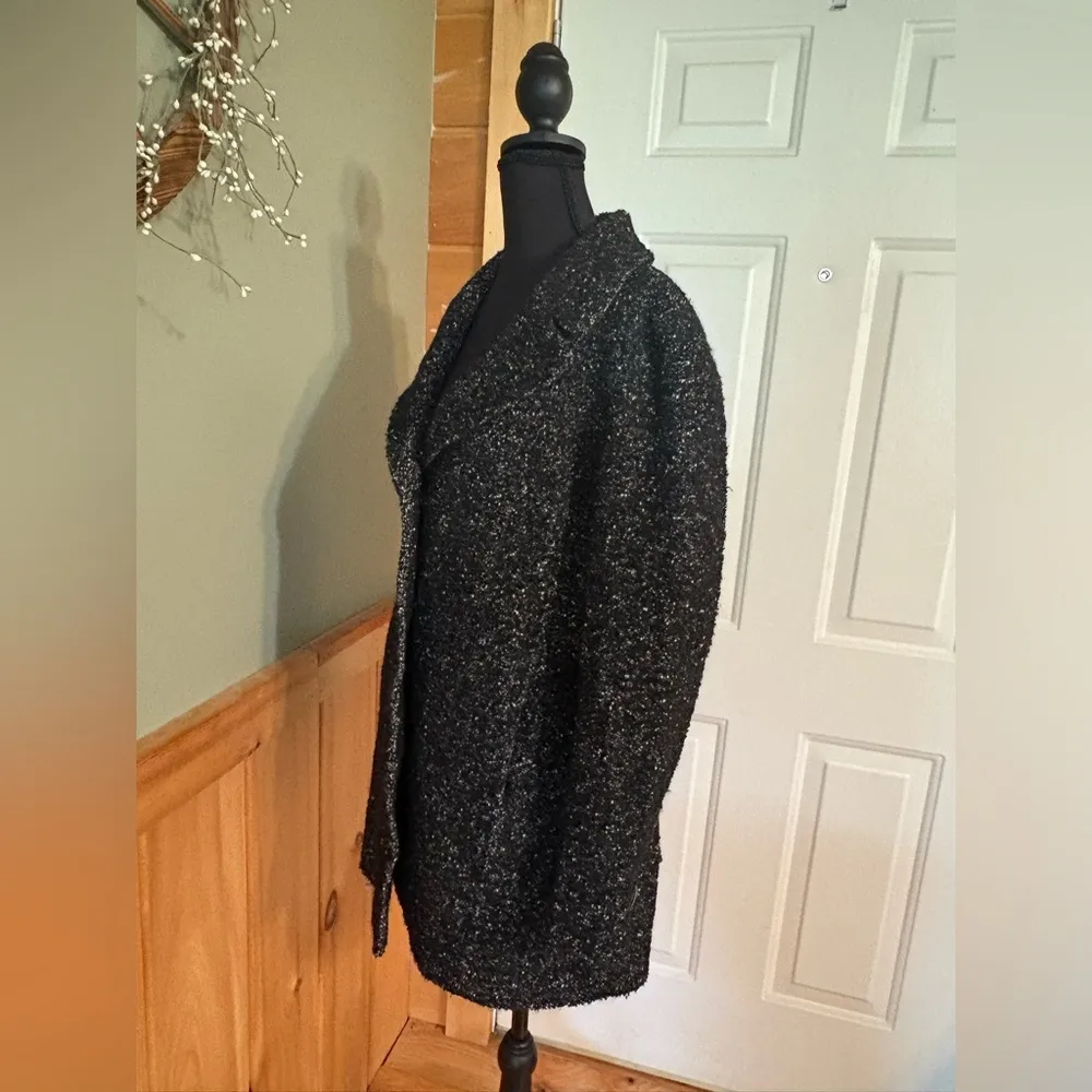 Talbots Double Button Black Pea Coat with Textured Wool Blend size 10. - Image 5