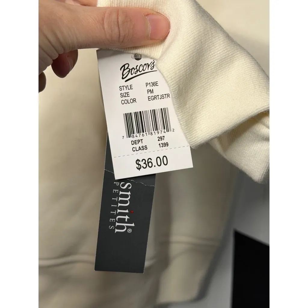 VTG Hasting & Smith Petite Cream Sweatshirt Cardinal Snow Scene Embroidery SZ PM - Image 6