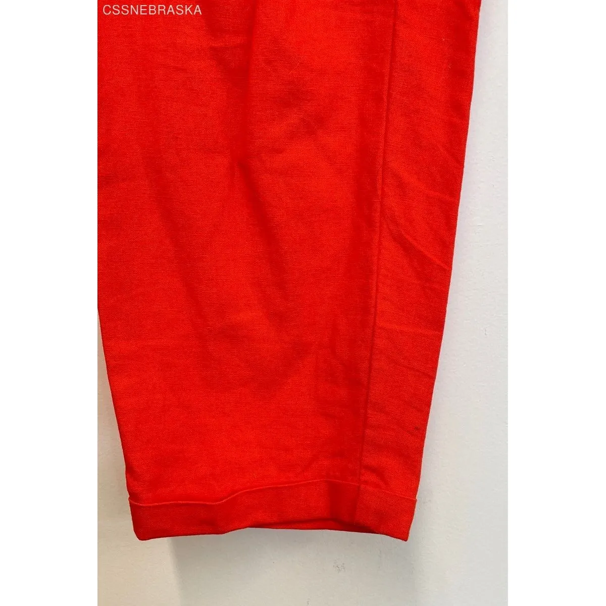 J.‎ Crew Orange Women's Linen Pants Pull-On Drawstring Elastic Waist Pockets - 4 - Image 3