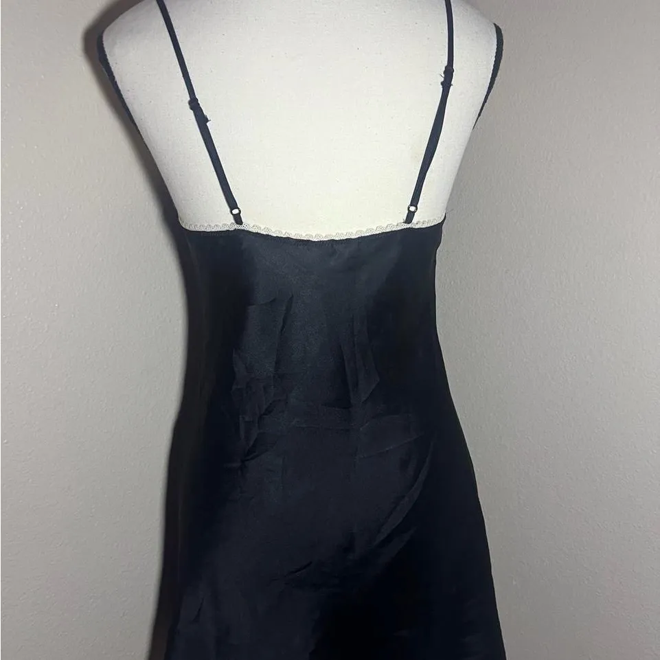 Vintage Victoria’s Secret Elegant Navy Slip Dress with Lace Trim - Image 6