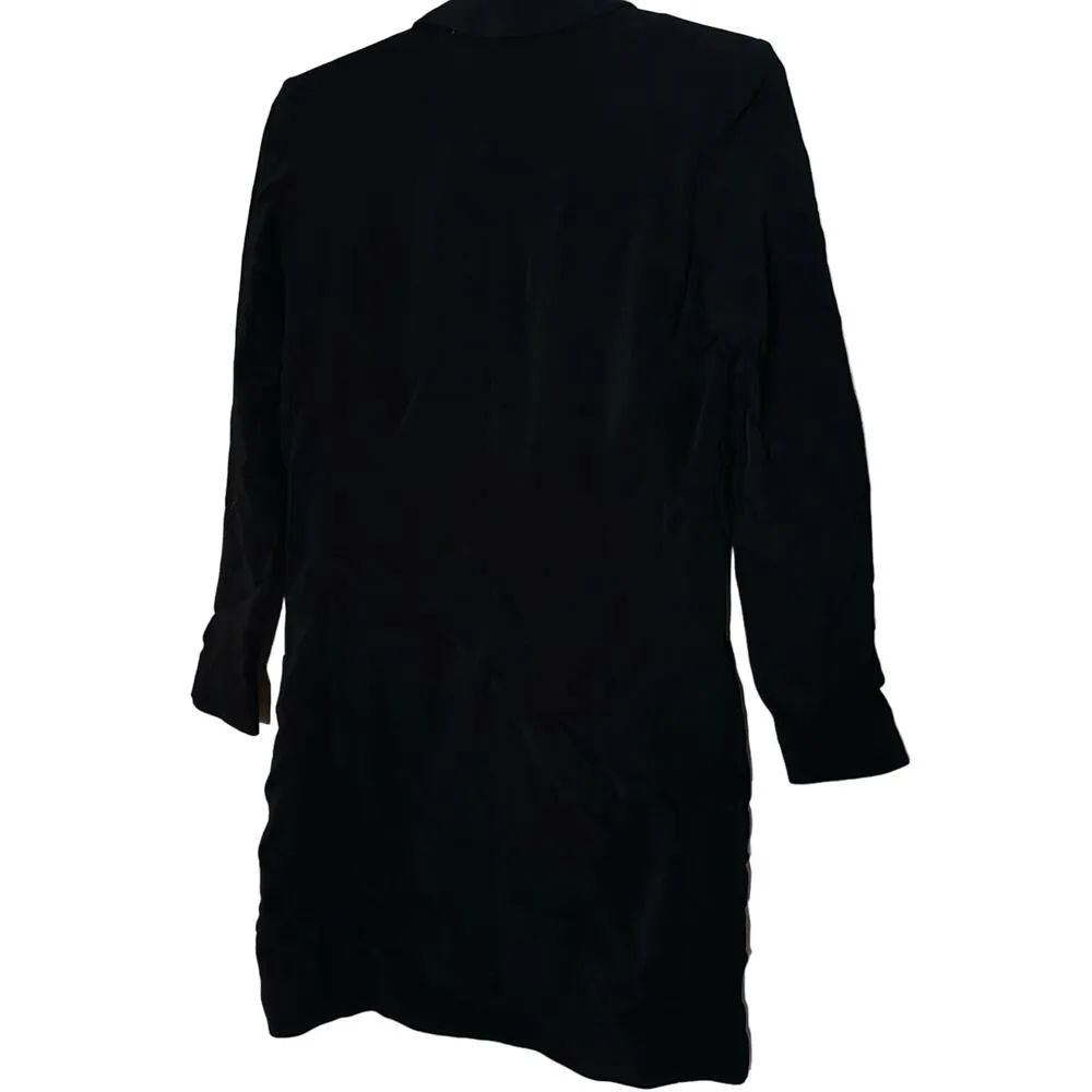 IRO Black Single Button Shoulder Pads V-Neckline Blazer Mini Dress Size Medium - Image 4