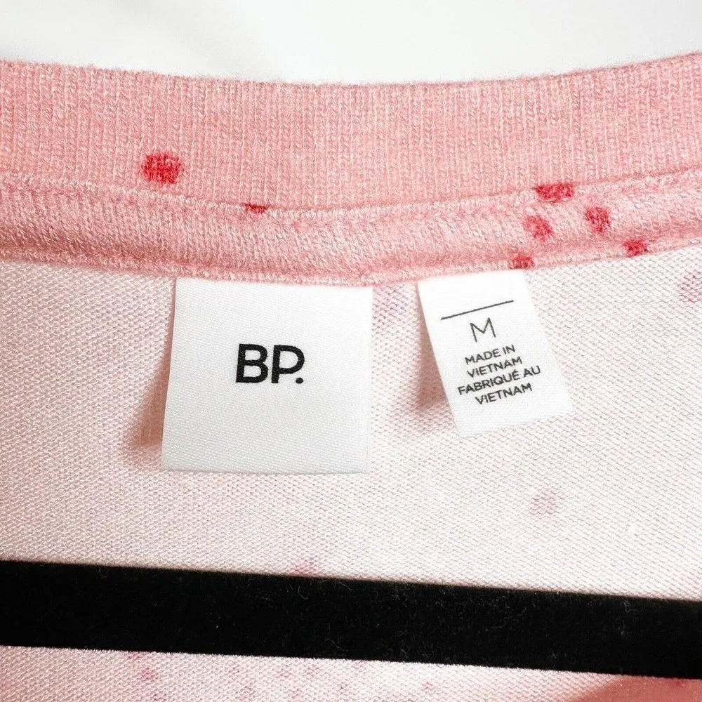 NWOT BP Print Brushed Knit Pajama Set Beauty Snowflake Dots Women's Pink Size M - Image 4