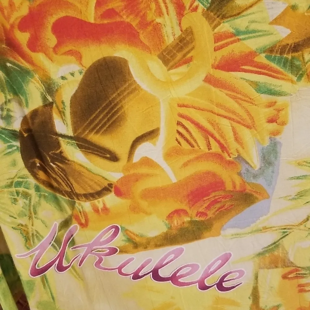 💕JAMS WORLD💕 Kamaka Ukulele Pineapple Hawaiian Print Shift Dress Vintage Y2K L - Image 4