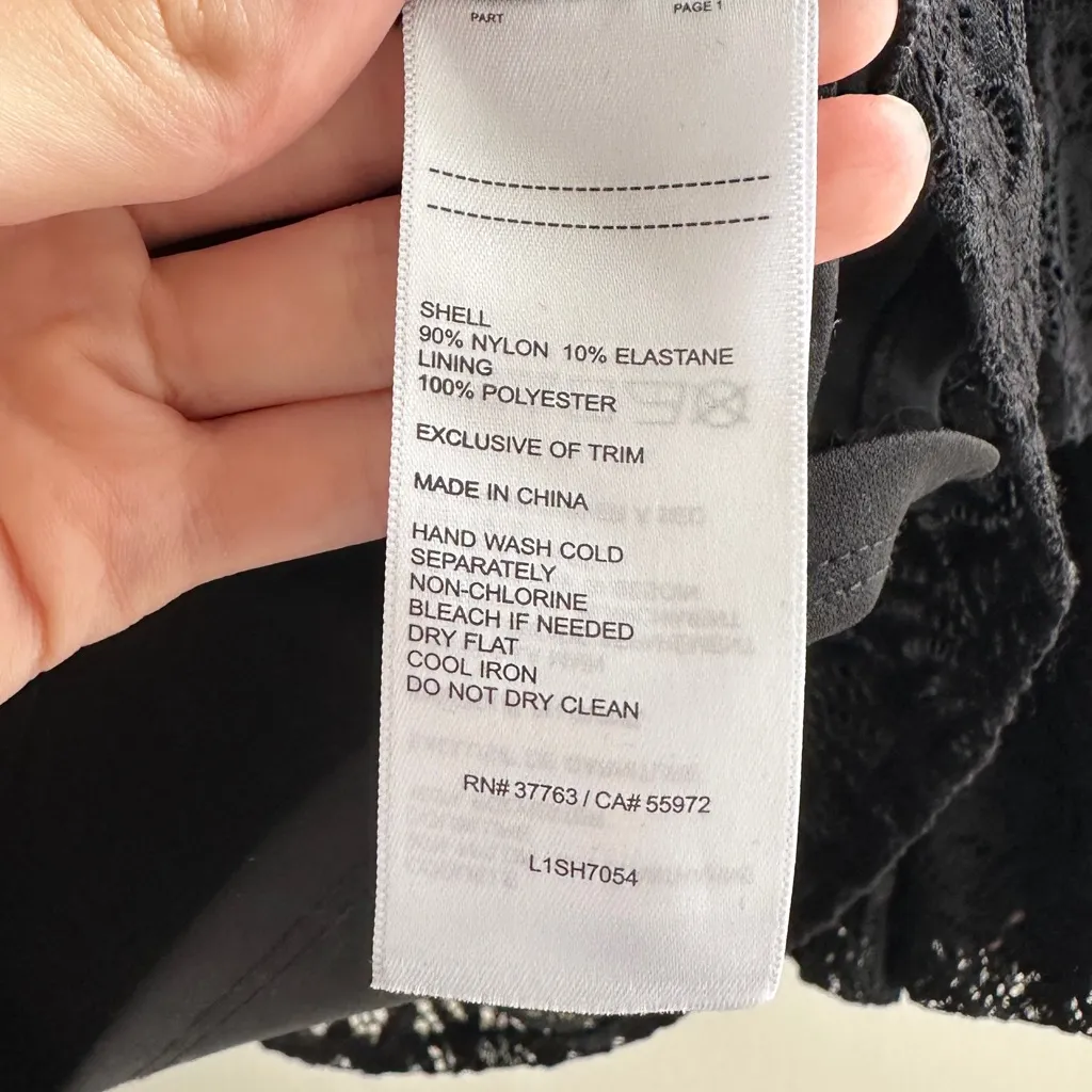 Laundry by Shelli Segal Black Lace Ruffle Balloon Sleeve Blouse, Size Large - Image 15