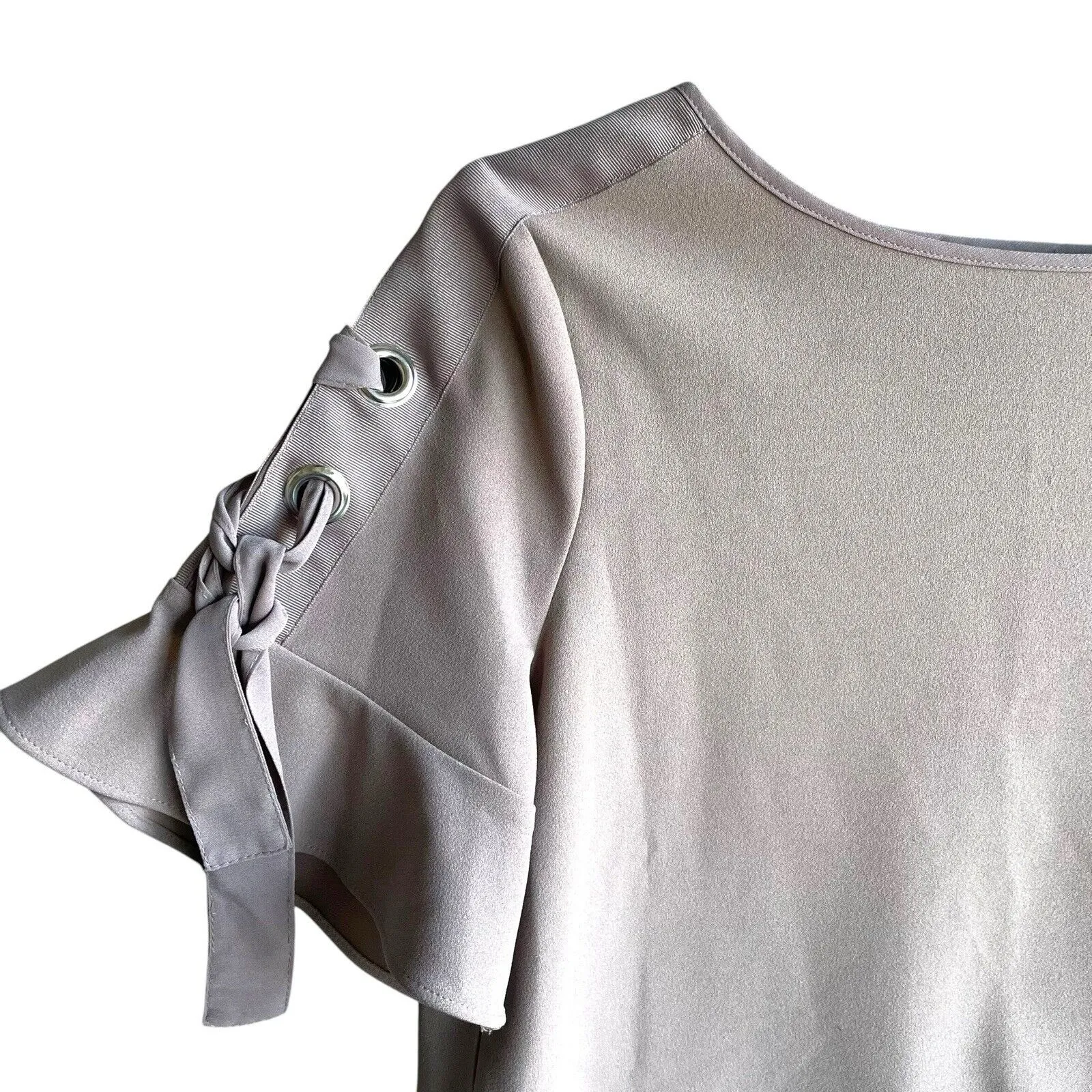 Worthington - Madeira Tan/ Beige short Sleeve lace up sleeve‎ M - Image 3