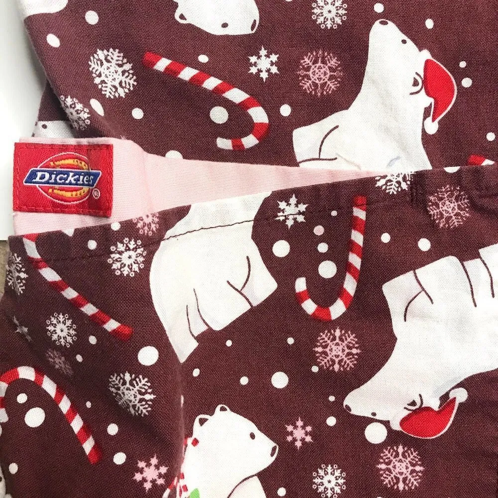 Dickies Polar Bear Christmas Scrub Top Medical Nurse Dr RN Shirt Holiday Women S - Image 4