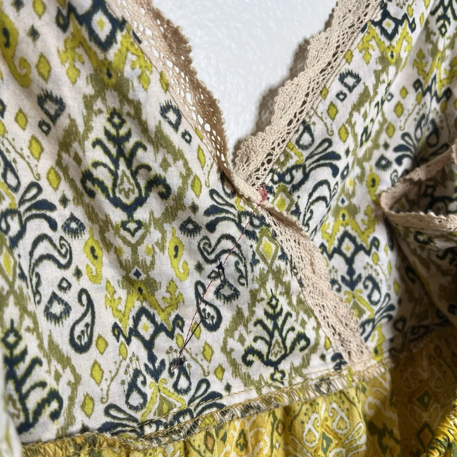 francescas dress Sundress Yellow Babydoll Beach S 100 Cotton Relaxed Long Tiered - Image 8