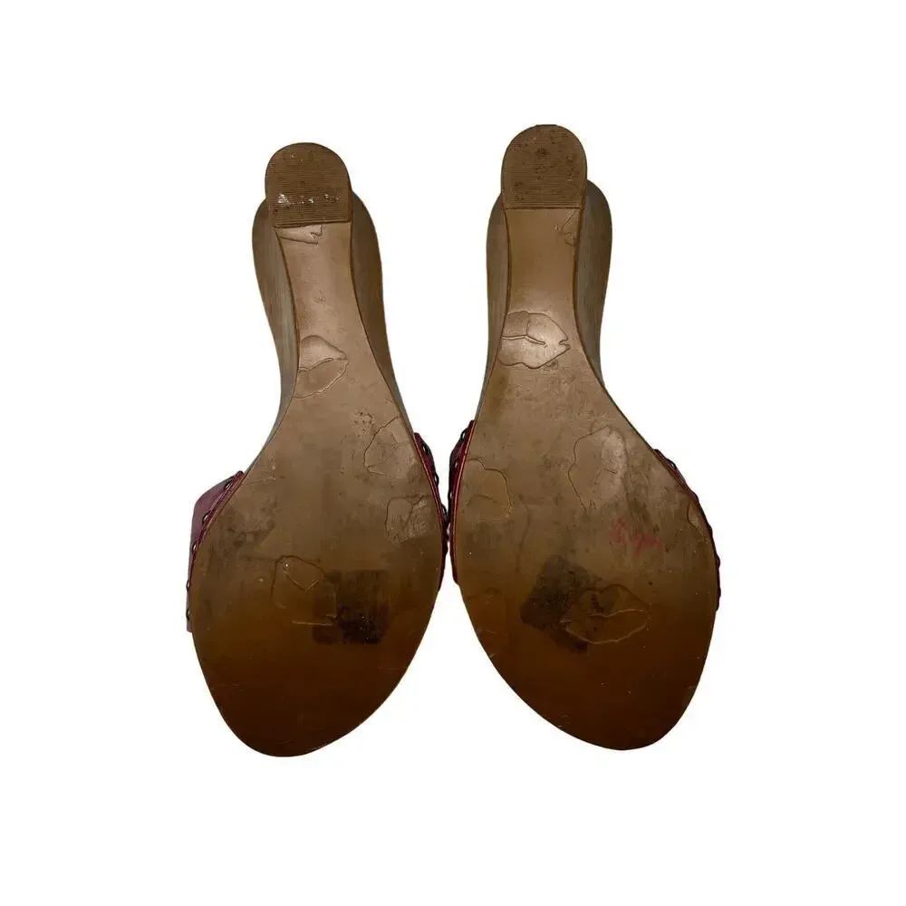Y2K vintage Gabriella Rocha pink wood block sandals size 7M. - Image 5