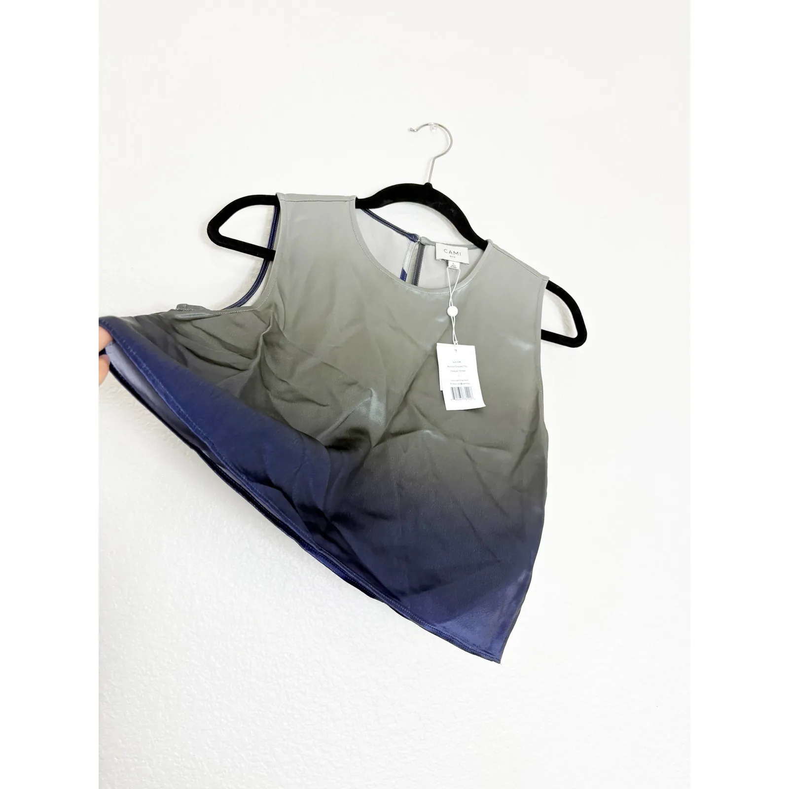 NWT Cami NYC Romilly Cropped Top Caspian Ombre Size Large Satin - Image 10
