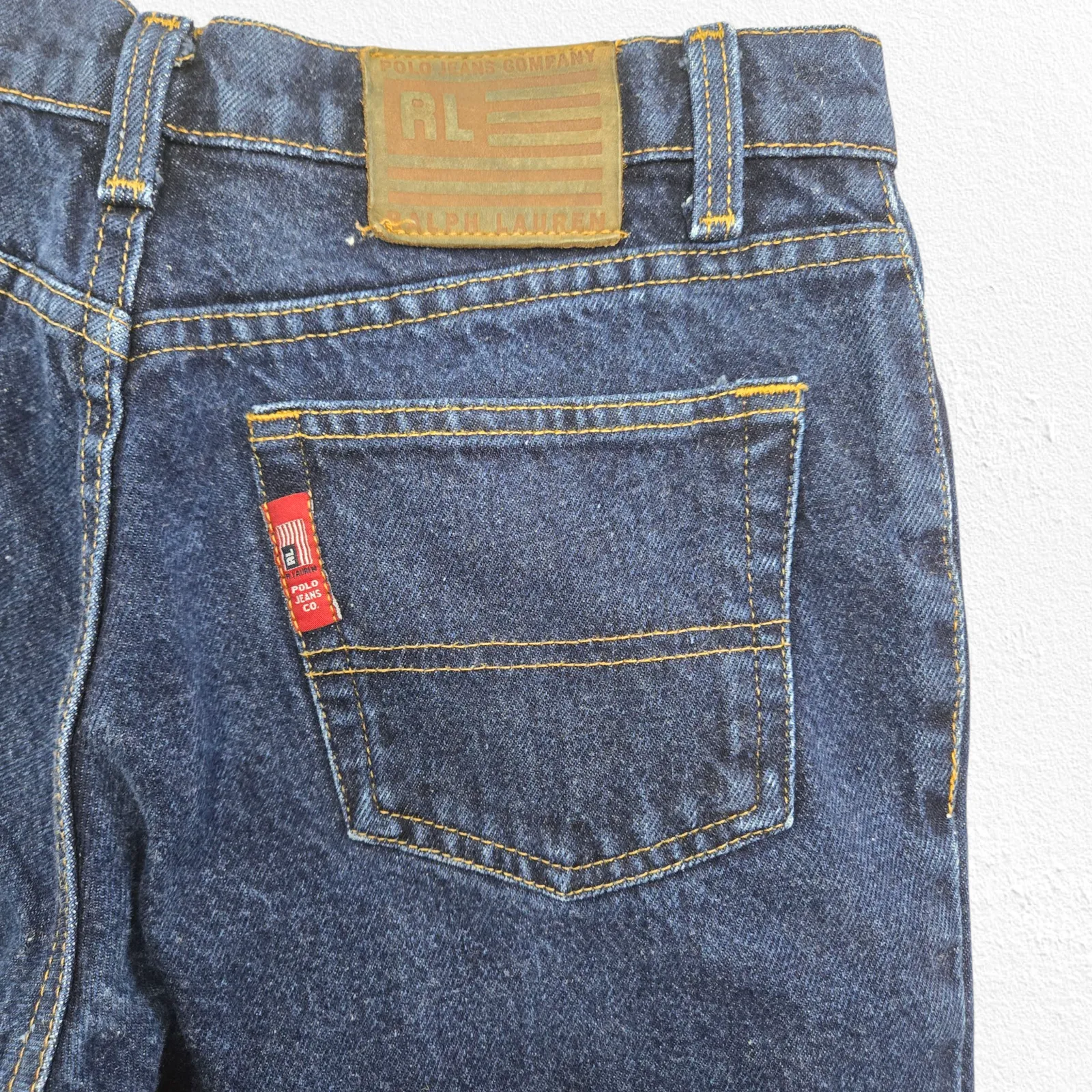 1990s Vintage Polo Ralph Lauren Saturday  Dark Wash Straight Leg Jeans Size 4 - Image 13