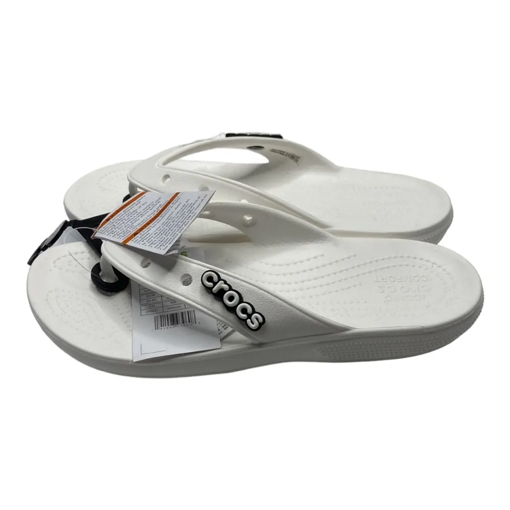 Crocs Classic Crocs Unisex White Flip Casual Flip-Flops 207713-100 Size 7M/9W - Image 11