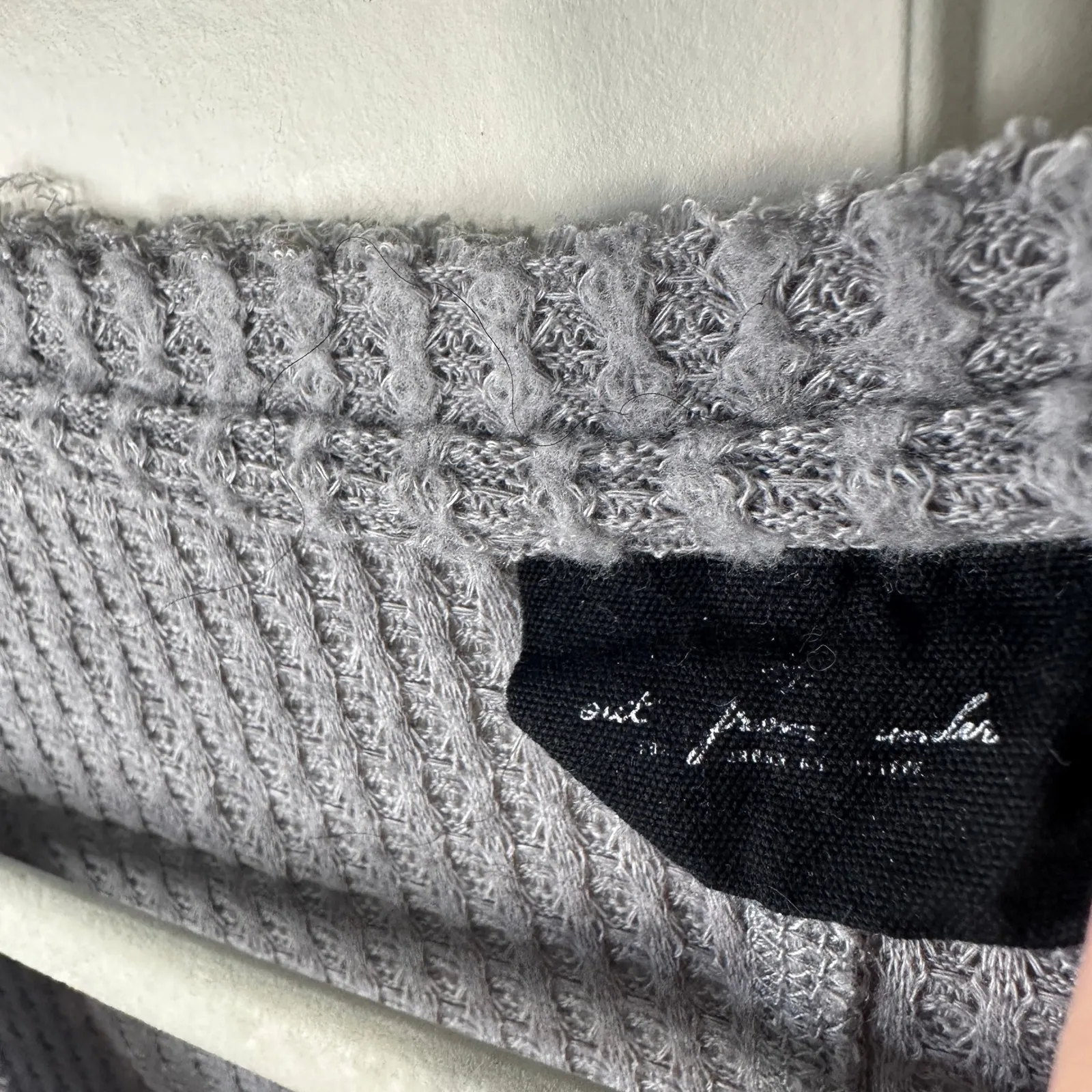 Urban Outfitters Out from Under Jojo Waffle Button Front Top Gray Tie‎ Womens S - Image 3