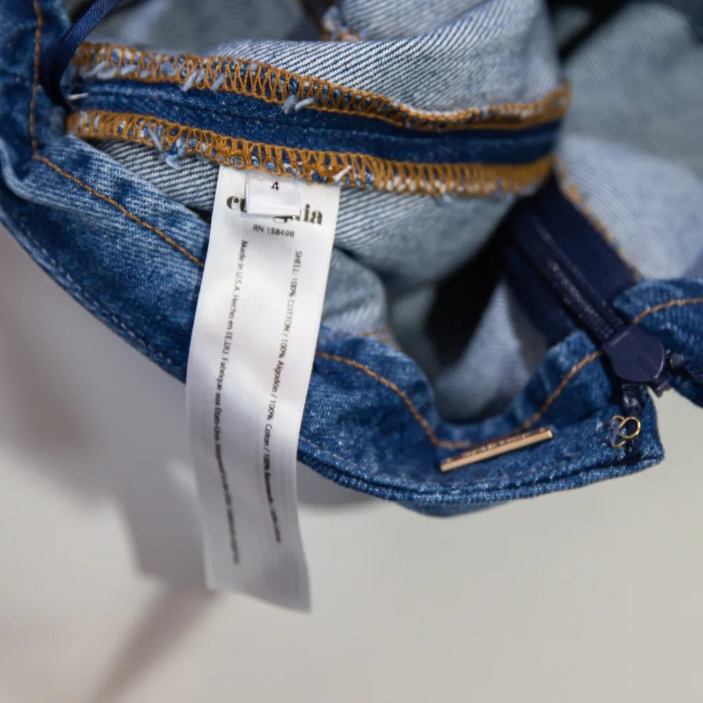 Cult Gaia Rumi Cotton Denim Jean Halterneck Geometric Hardware Mini Dress Blue 4 - Image 4