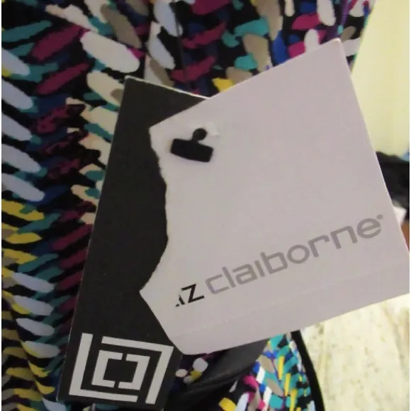 Liz Claiborne Size Small NWT Stretch Collared Button Up Colorful Printed Dress - Image 7