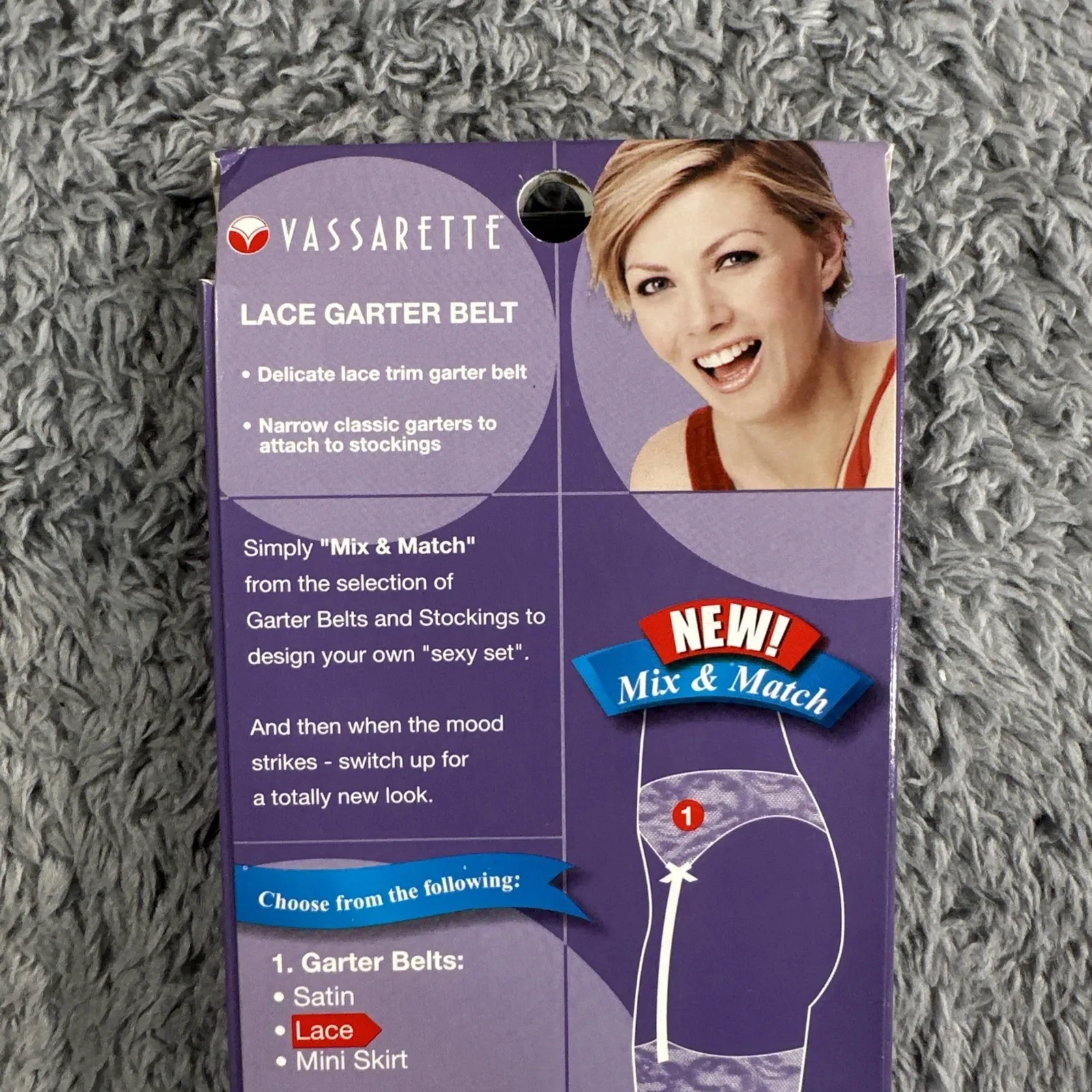 NOS VTG Black Lace Garter Belt M/L Vassarette Style #3000 Mix Nylon Lingerie - Image 6