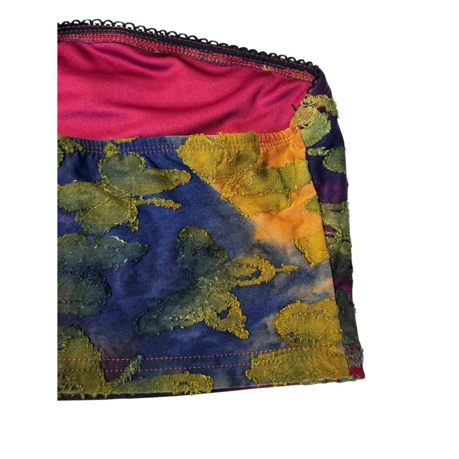 Y2K Fairy Tie Dye Butterfly Textured Tube Crop Top Strapless Festival Goth S/M Size undefined - Image 7