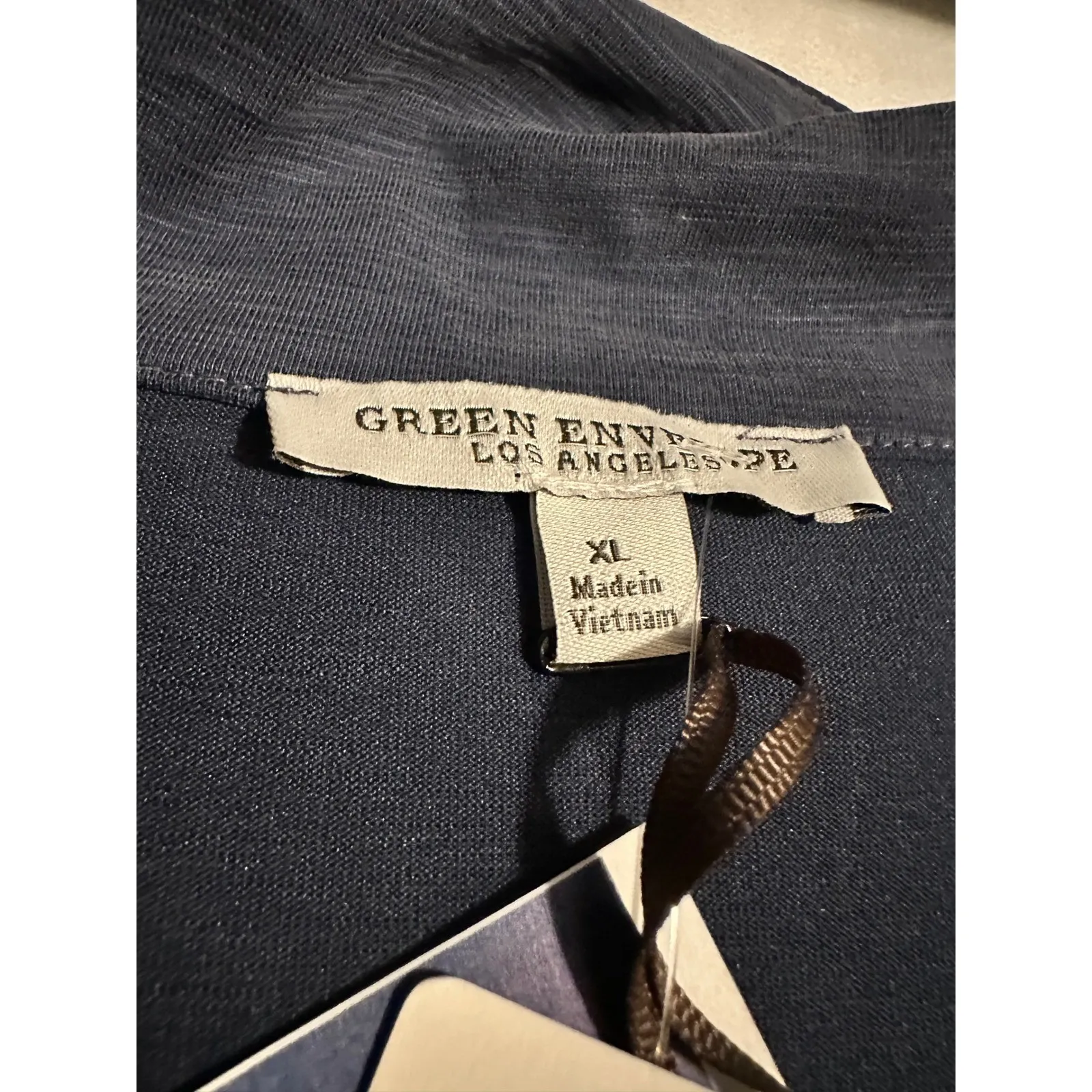 Green Envelope Los Angeles Button Down Cap Sleeve Top - Image 5