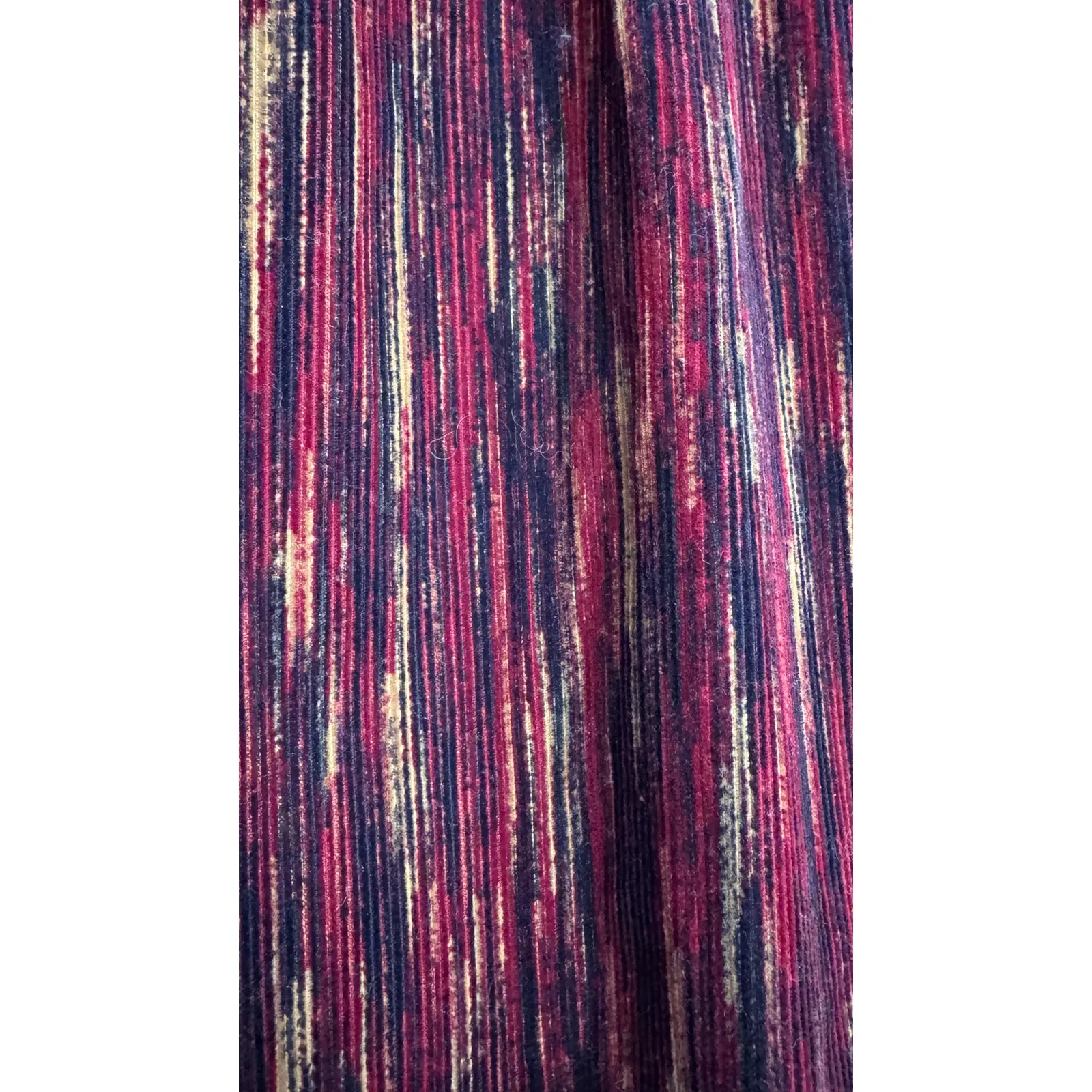1970s handmade ribbed velvet midi dress short sleeve one pocket medium to large - Image 6