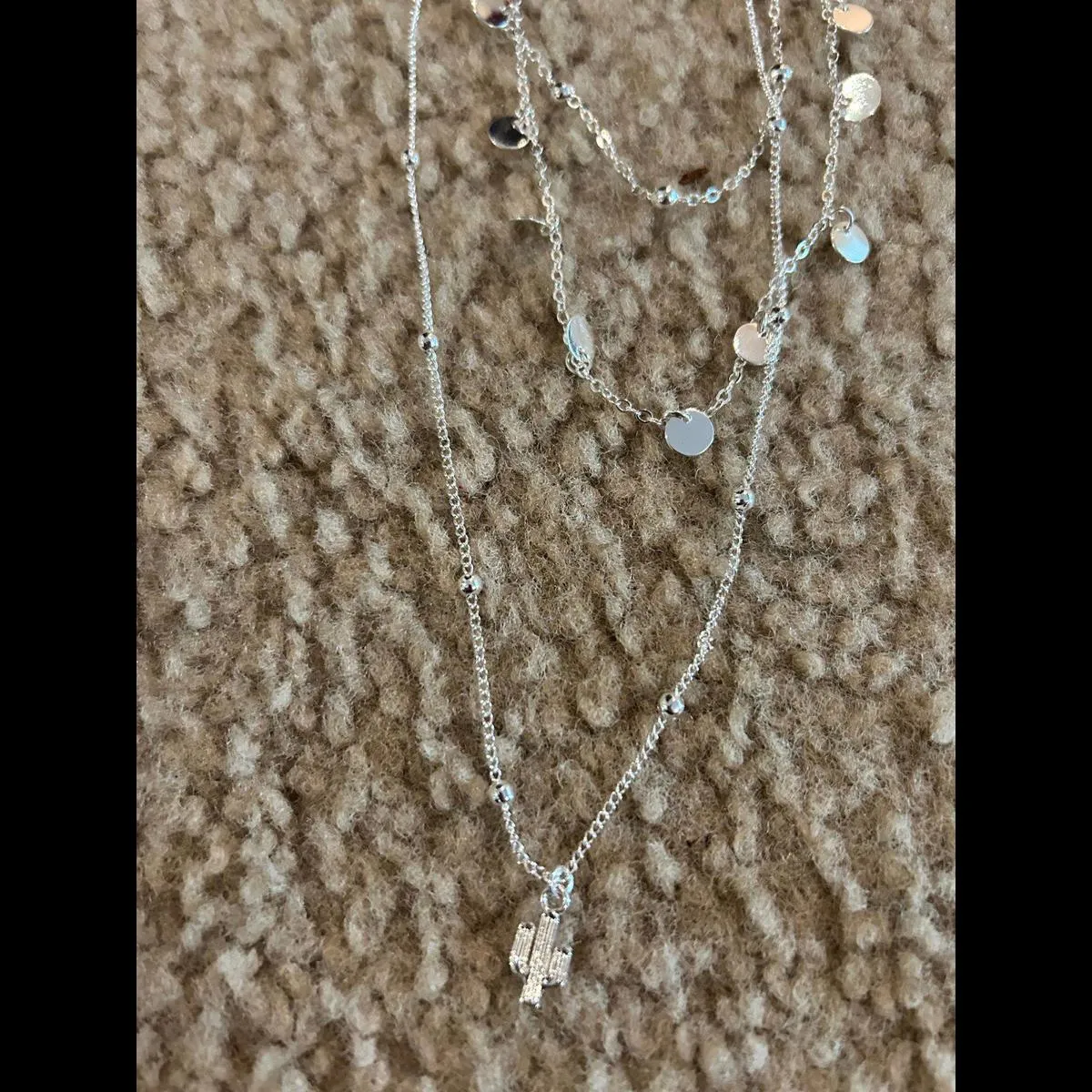 Silver tone fashion layer necklace custom jewlery cactus Orange - Image 2