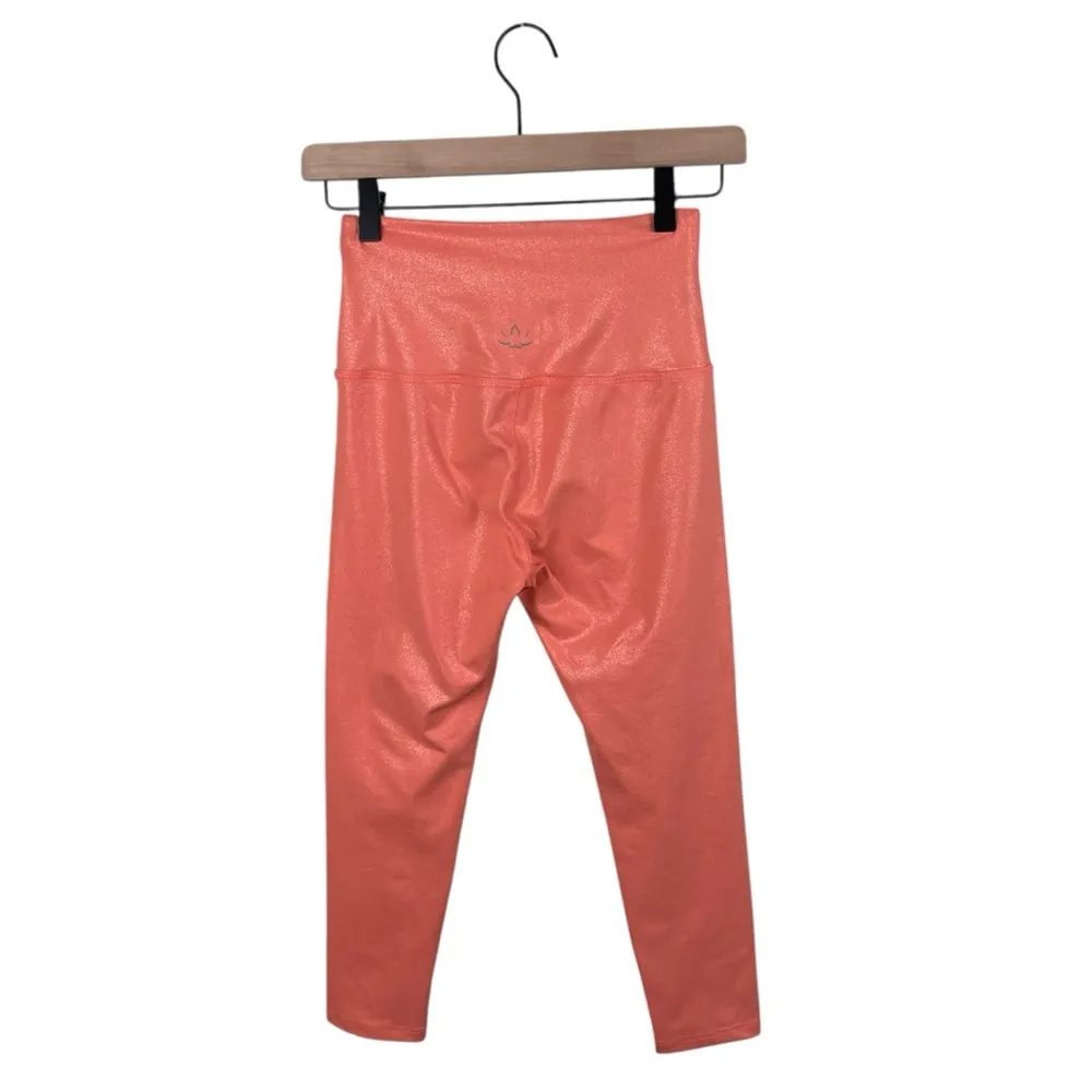 Beyond Yoga Twinkle High Waisted Capri Legging Size Small Orange Blossom Shimmer - Image 3