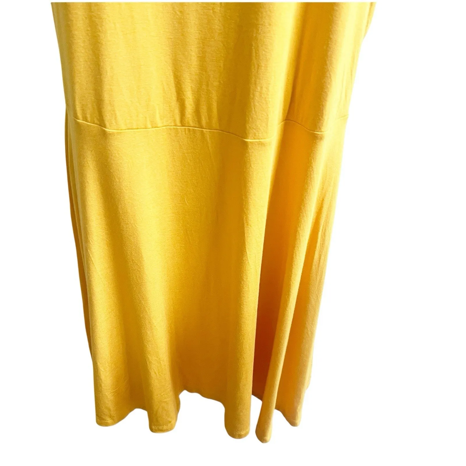 Athleta Tank Dress Athletic Pullover Sz 1X Yellow Jersey Scoop Neck Knee Length - Image 6