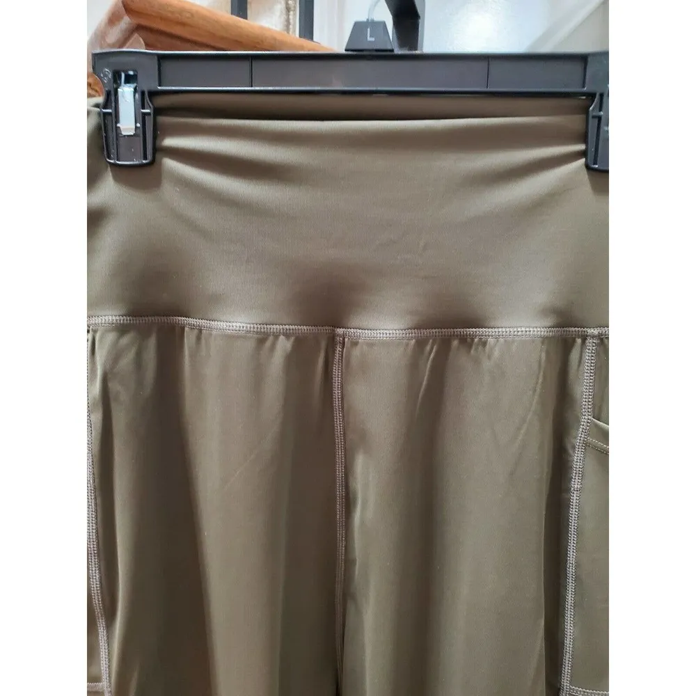 Mono B Women's Solid Polyester High Rise Skinny Leg Casual Leggings Size Small Brown - Image 2