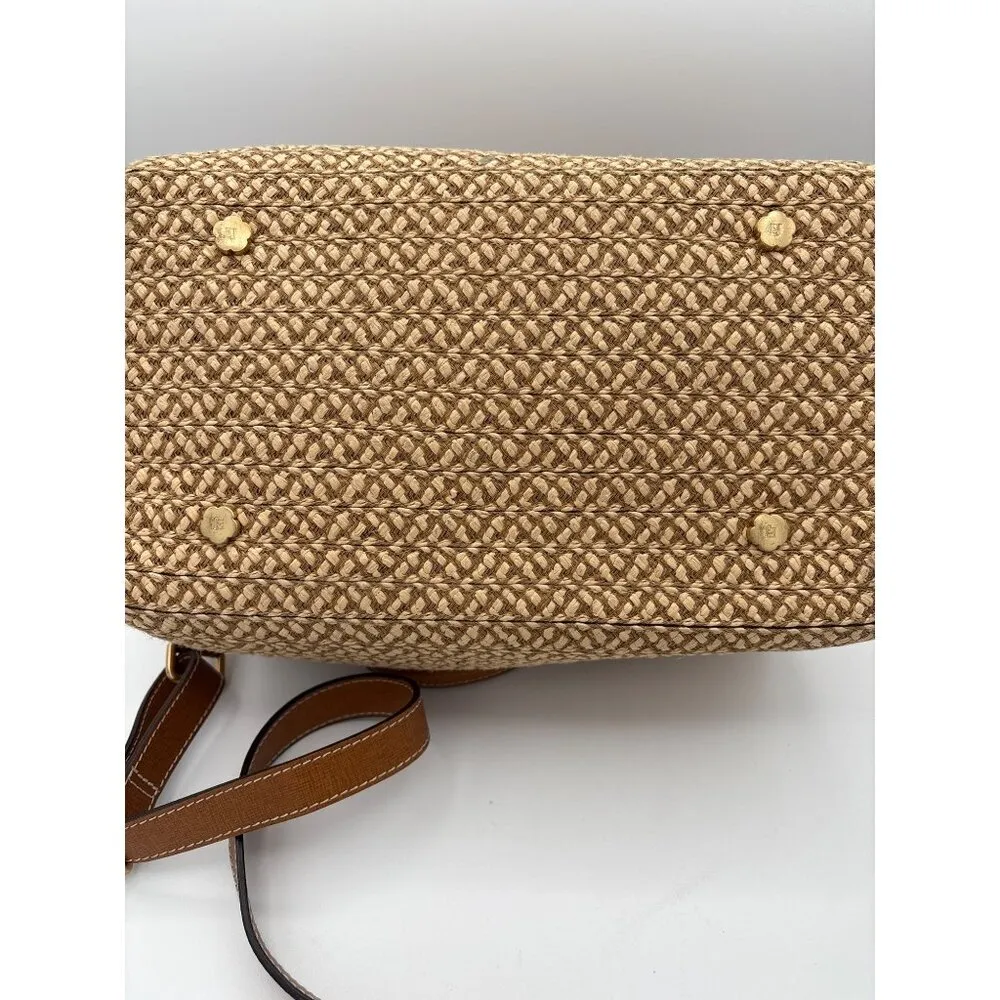 Eric Javits Brown & Woven Textured Crossbody Handbag - Image 7