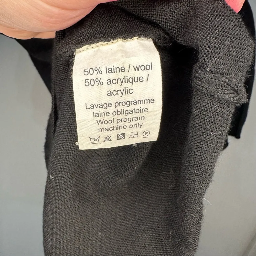 Vintage Cartier Black Henley Short Sleeve Shirt Wool Blend Size Small - Image 8